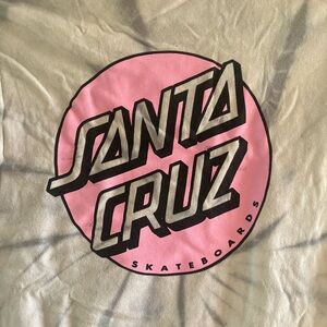 Santa Cruz Women’s Grey Tie Dye Graphic Tee Size Small